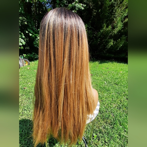 Multi brown rooted lace part wig main image 6